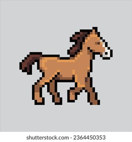 Ilustración de arte de Pixel Caballo. Caballo Pixelado. Icono de animal de caballo pixelado
para el juego de arte píxel e icono para el sitio web y el juego de vídeo. retro de la vieja escuela.