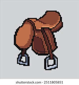 Pixel art illustration Horse Saddle. Pixelated Saddle. Cowboy Horse Saddle pixelated for the pixel art game and icon for website and video game. old school retro.