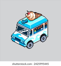 Pixel art illustration Ice Cream Van. Pixelated Ice Cream Truck. Ice Cream Van Truck.
pixelated for the pixel art game and icon for website and video game. old school retro.