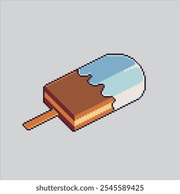 Pixel art illustration Ice Cream. Pixelated Gelato Ice Cream. Sundae Gelato Ice Cream Icon pixelated for the pixel art game and icon for website and video game. old school retro.