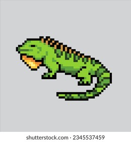 Pixelkunstgrafik Iguana. Pixel Iguana. Iguana Reptiliensymbol
für das Pixelkunstspiel und Icon für Website- und Videospiel. Altschulretro.