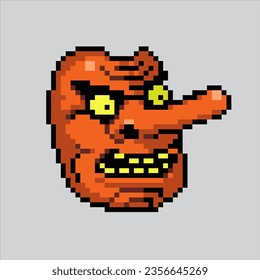 Pixel art illustration Japanese Mask. Pixelated Mask. Japanese Mask icon pixelated
for the pixel art game and icon for website and video game. old school retro.