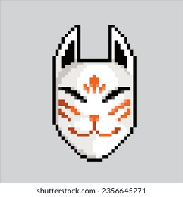 Pixel art illustration Japanese Mask. Pixelated Mask. Japanese Mask icon pixelated
for the pixel art game and icon for website and video game. old school retro.