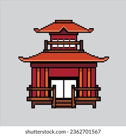 Pixel art illustration Japanese Temple. Pixelated Temple. Japanese Temple Building icon pixelated
for the pixel art game and icon for website and video game. old school retro.