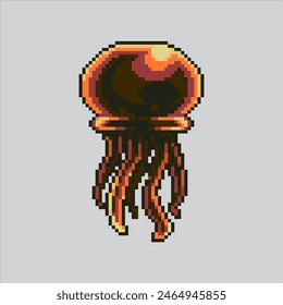 Pixel art illustration Jellyfish. Pixelated Jellyfish. Jellyfish pixelated for the pixel art game and icon for website and video game. old school retro.