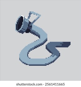 Pixel art illustration Jet Water Hose. Pixelated Water Nozzle. Jet Water Hose Nozzle icon pixelated for the pixel art game and icon for website and video game. old school retro.