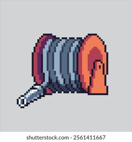 Pixel art illustration Jet Water Hose. Pixelated Water Nozzle. Jet Water Hose Nozzle icon pixelated for the pixel art game and icon for website and video game. old school retro.