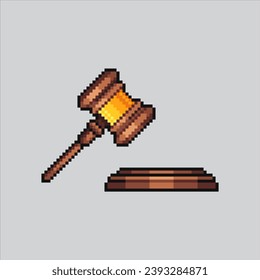 Pixel art illustration Judge gavel. Pixelated Gavel. Judge Gavel on Court
pixelated for the pixel art game and icon for website and video game. old school retro.