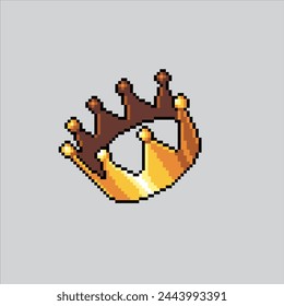 Pixel art illustration King Crown. Pixelated Crown. Classic King Crown pixelated for the pixel art game and icon for website and video game. old school retro.