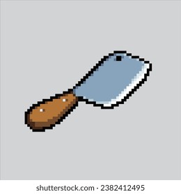 Pixel art illustration Kitchen Knife. Pixelated knife. Kitchen knife pixelated for the pixel art game and icon for website and video game. old school retro.