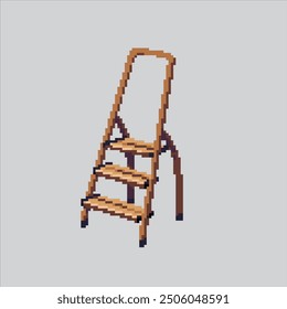 Pixel art illustration Ladder. Pixelated Library Ladder. Library Ladder pixelated for the pixel art game and icon for website and video game. old school retro.