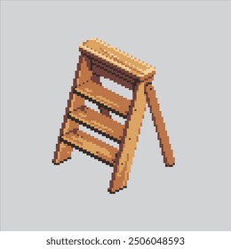 Pixel art illustration Ladder. Pixelated Library Ladder. Library Ladder pixelated for the pixel art game and icon for website and video game. old school retro.