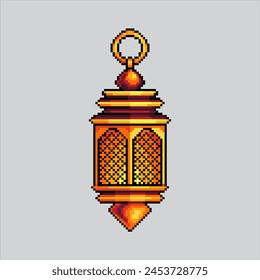 Pixel art illustration Lantern. Pixelated Arabic Lantern. Arabian Lantern Decoration pixelated for the pixel art game and icon for website and video game. old school retro.