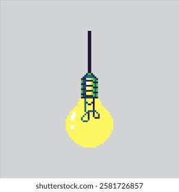 Pixel art illustration Light Bulb. Pixelated Bulb Lamp. Light Bulb Lamp Light Icon pixelated for the pixel art game and icon for website and video game. old school retro.
