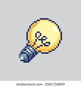 Pixel art illustration Light Bulb. Pixelated Bulb Lamp. Light Bulb Lamp Light Icon pixelated for the pixel art game and icon for website and video game. old school retro.