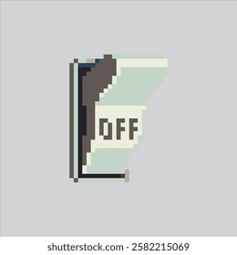 Pixel art illustration Light Switch. Pixelated Light Button. Light Switch Button Icon pixelated for the pixel art game and icon for website and video game. old school retro.