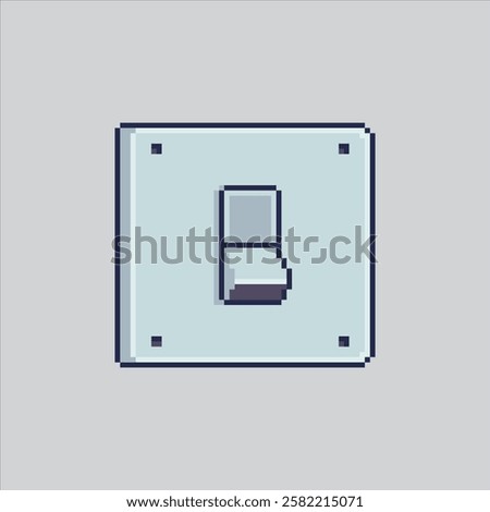 Pixel art illustration Light Switch. Pixelated Light Button. Light Switch Button Icon pixelated for the pixel art game and icon for website and video game. old school retro.