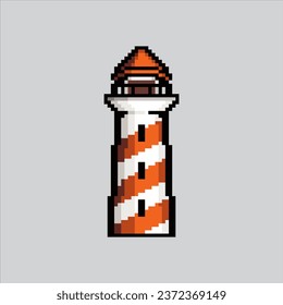 Pixel art illustration Lighthouse. Pixelated lighthouse. Ocean lifebuoy
icon pixelated for the pixel art game and icon for website and video game.
old school retro.
