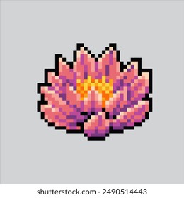 In: Pixel Art Illustration Lotus. Verpixelter Lotus. Lotus-Ikone für das Pixel-Art-Spiel und Ikone für Website und Video-Spiel.