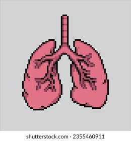 Pixel art illustration Lungs. Pixelated Lungs. Lungs Organ icon pixelated
for the pixel art game and icon for website and video game. old school retro.
