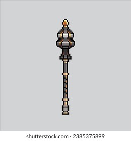 Ilustración de arte de Pixel Mace. Arma De Cara Pixelada. Un arma mace pixelada para el juego de arte píxel y un icono para el sitio web y el videojuego. retro de la vieja escuela.