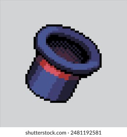 Pixel art illustration Magician Hat. Pixelated Magician Hat. Magician Hat pixelated for the pixel art game and icon for website and video game. old school retro.