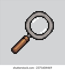 Pixel art illustration magnifying glass. Pixelated lup. magnifying glass lup
icon pixelated for the pixel art game and icon for website and video game. old school retro.