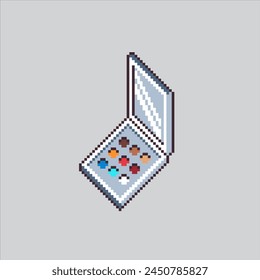 Pixel art illustration Makeup Pallete. Pixelated Eyeshadow Pallete.
Beauty Eyeshadow makeup Pallete pixelated for the pixel art game and icon for website and video game.