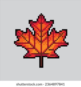 Pixel Kunstillustrationsblatt Ahornblatt. Ahornleaf mit Pixelfarbe. Symbol für Ahornblätterblättern im Herbst pixelig
für das Pixelkunstspiel und Icon für Website- und Videospiel. Altschulretro.