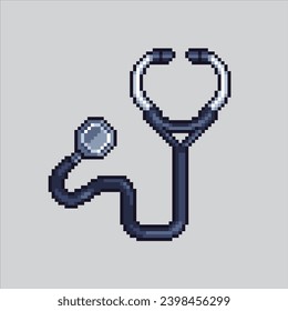 Pixel art illustration Medical Stethoscope. Pixelated Stethoscope. Stethoscope health
pixelated for the pixel art game and icon for website and video game. old school retro.