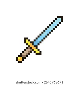 Pixel art illustration of medieval sword blade up