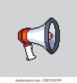 Ilustración de arte de Pixel Megaphone. Megáfono Pixelado. Altavoz Megaphone pixelado para el juego de arte de píxeles e icono para el sitio web y el videojuego. retro de la vieja escuela.