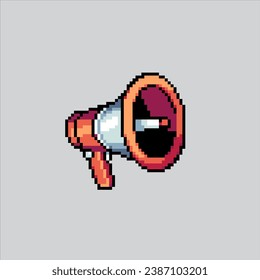 Ilustración de arte de Pixel Megaphone. Megáfono Pixelado. Altavoz Megaphone pixelado para el juego de arte de píxeles e icono para el sitio web y el videojuego. retro de la vieja escuela.