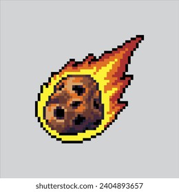 Ilustración de arte de Pixel Meteor. Meteor Pixelado. Meteor de cometa espacial
pixelado para el juego de arte píxel e icono para el sitio web y el videojuego.