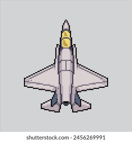 Ilustración de arte de píxeles Military Jet. Jet Pixelado. Military Jet War pixelado para el juego de pixel art e ícono para Sitio web Video y