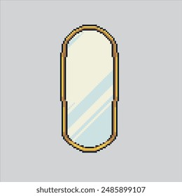 Pixel art illustration Mirror. Pixelated Mirror. Mirror pixelated for the pixel art game and icon for website and video game. old school retro.