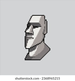 Pixel art illustration Moai stone. Pixelated stone head. Moai stone head icon pixelated
for the pixel art game and icon for website and video game. old school retro.