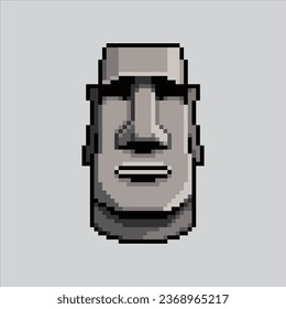 Pixel art illustration Moai stone. Pixelated stone head. Moai stone head icon pixelated
for the pixel art game and icon for website and video game. old school retro.