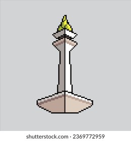 Pixel art illustration Monas. Pixelated Monumen Nasional. National Monument Indonesian landmark icon pixelated
for the pixel art game and icon for website and video game. old school retro.
