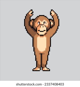 Pixel art illustration Monkey. Pixelated Monkey. Jungle Monkey animal icon pixelated
for the pixel art game and icon for website and video game. old school retro.