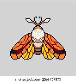 Pixel art illustration Moth. Pixelated Butterfly Moth. Moth Butterfly Insect Icon pixelated for the pixel art game and icon for website and video game. old school retro.