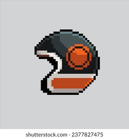 Pixel art illustration motorcycle helmet. Pixelated helmet. safety traffic motor helmet
icon pixelated for the pixel art game and icon for website and video game.
old school retro.