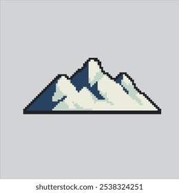 Ilustración de arte de píxeles Montaña. Icono de montaña pixelado. Simple Mountain Icon pixelado para el juego de arte de píxeles e ícono para el Sitio web Video y el juego.