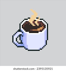 Ilustración de arte de Pixel Mug of Coffee. Mug Pixelado. Coffee Mug
pixelado para el juego de arte píxel e icono para el sitio web y el videojuego. retro de la vieja escuela.