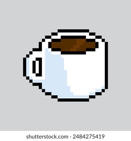 Pixel art illustration Mug of Coffee. Pixelated Mug. Coffee Mug pixelated for the pixel art game and icon for website and video game. old school retro.