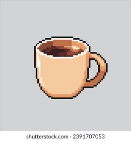 Ilustración de arte de Pixel Mug. Mug Pixelado. Té de café Bebé Mug
pixelado para el juego de arte píxel e icono para el sitio web y el videojuego. retro de la vieja escuela.