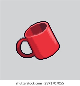 Ilustración de arte de Pixel Mug. Mug Pixelado. Té de café Bebé Mug
pixelado para el juego de arte píxel e icono para el sitio web y el videojuego. retro de la vieja escuela.