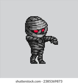 Ilustración de arte de Pixel Mami. Mumami Pixelada. Mummy pixelado para el juego de arte píxel e icono para el sitio web y el videojuego. retro de la vieja escuela.