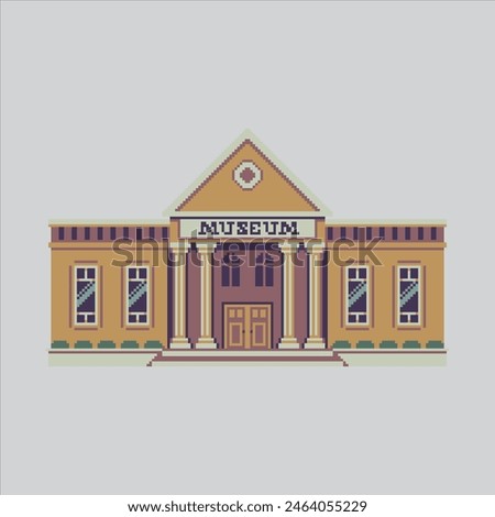 Pixel art illustration Museum. Pixelated Museum. Museum Building pixelated for the pixel art game and icon for website and video game. old school retro.