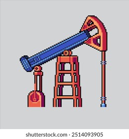 Pixel art illustration Oil Drill. Pixelated Oil Well. Desert Oil Drill Well pixelated for the pixel art game and icon for website and video game. old school retro.